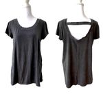 Cable & Gauge  Distressed Black Open Back Loose Fit Tee Size Medium Photo 1
