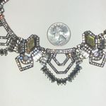 BaubleBar  Elegant Aged Brass Yellow CZ Rhinestone Geometric Statement Necklace Photo 5