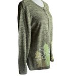 Breckenridge Vtg. embroidered winter scene wool blend sweater zip front cardigan Sz. 2X Photo 2