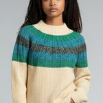 Greylin  Striped Multicolor Mock Neck Sweater Photo 0