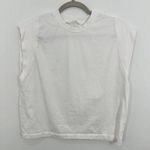 ZARA  Womens White Muscle Tank‎ Top Ribbed Sleeveless Casual Basic Boxy Tee Shirt Photo 0