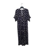 Whistles Edelweiss Button Front Culotte Jumpsuit Black Floral Size 6 Photo 2