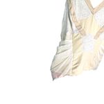 Max Mara Boho Mixed Media Leather Cream Beige Sleeveless Blouse Small - READ Photo 3