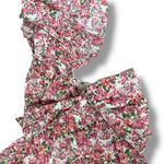 Hello Molly  Strapless Pink Floral Bow Mini Dress Cotton Fit Flare Small Photo 6