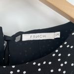 FRNCH Paris Dot Long Sleeve Dress Tie Neck B&W Polka Dots Flare Parisian SZ S/M Photo 4