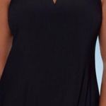 Aqua Green Black High Neck One Piece Attached Brief Swim Dress Plus Size 24 New Photo 0
