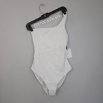ONIA Sienna One Shoulder Cutout Ribbed Swimsuit White Photo 2