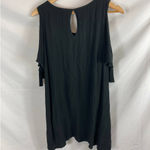 Soft Surroundings  Black Destin Shift Dress Cold Shoulder dress size PS Photo 6