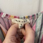 Main Strip Striped Tiered Tie Strap Mini A Line V Neck Dress Women’s Size S Photo 2