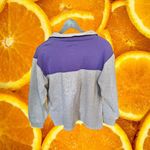 ACE USA Lavender and Gray 1/4 Zip Flower Collared‎ Sweatshirt Size Medium Photo 3