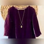 Talbots Silk Blend Eggplant Purple Velvet Shift Dress Size 10 Photo 1