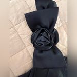 Rickie Freeman Teri Jon Navy Ruffle Tiered Formal Gown w/ Rosette Bow Strap Photo 6