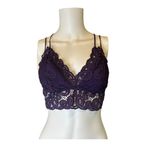 Victorias Secret PINK Womens Size Large Dark Purple Strappy Lace Bralette​​​​ Photo 4