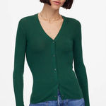 Madewell  Merino Wool Silk‎ Cardigan Sweater Buttons V-Neck Green NWT $118 XXS Photo 0