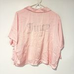 Juicy Couture  Size XL Pink Satin 2 Piece Shorts Button Down Spellout Pajama NEW Photo 3