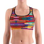 Gear Bunch 2XL Womens Racerback Sports Bra Knit Crochet Print Medium Impact Size 2X Photo 0