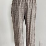 Cabin creek Vintage Plaid Tan Red High Rise Trousers Straight Leg Stretchy Pants Photo 5