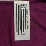 Free People Purple Short Sleeve Deep V Knot Front Blouse Size M Boho Casual Fall Photo 3