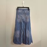 frame denim Women's Frame Le Palazzo Cropped Medium Blue Flared Frayed Wide Jeans Sz 27 Photo 2