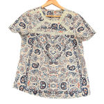 Daniel Rainn Blue and Cream Boho Paisley Blouse Size Small Photo 0
