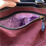 Coach Burgundy Suede Hampton Shoulder Bag Photo 9
