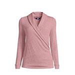 Lands' End  Long Sleeve Brushed Rib Wrap Top Size Medium Photo 3