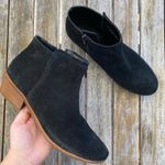 Jack Rogers  Women’s Black Bailee Suede Ankle Bootie wear on inside of boots Photo 1