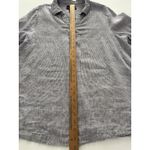 Tahari  Linen Blouse Size 1X  Blue Pinstripe Tunic Side Buttons Comfort Coastal Photo 6