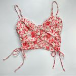 Princess Polly NWT  Maddie Top Crop Floral Pink White Ruched Shirred Crop Size 4 Photo 6