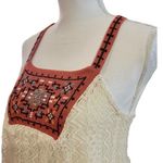 Xhilaration Women’s cream lace tribal cross back tank top Photo 2