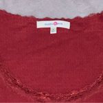 Wishful park Red Rust Fitted Ribbed Tee Lace Trim Size Medium Photo 2