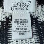 JUST POLLY Black & White Flower Love Oversized Knit Cardigan EUC Size‎ Small Photo 6