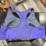 Nike  Women's Blue Sports Bra with Yellow Swoosh size large Photo 1