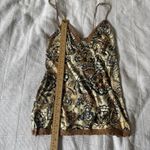 Vtg Weavers Girl Camisole M Boho Floral Lace‎ Trim Y2K Retro Tank Top Babydoll Brown Size M Photo 2