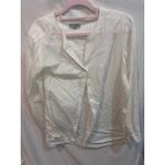 JM Collection  White Embroidered Tunic Blouse Long Sleeve Women Size Medium Photo 1