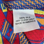Amanda Uprichard Aztec Native Print Silk Tunic Blouse Red Small Photo 10