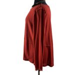 Umgee  Wide Long Sleeve Raw EdgeTrim Boho Shirt in Rust Photo 6