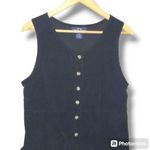 Vtg Original TY Wear Corduroy Overall Dress-Petite Medium-Navy-Pockets-Modest Photo 1