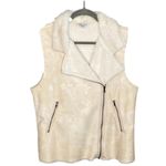 Naked Zebra Cozy Winter White Faux Shearling Moto Vest M Photo 1