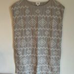 Wilfred Blondelle Linen Grey & White Embroidered Mini Dress | S Photo 1