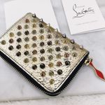 Christian Louboutin Authentic RARE Metallic Tri Toned Compact Zip Card Wallet Photo 11