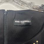 Karl Lagerfeld Paris Black Gold Studded Sleeveless Sheath Dress Career Sz 16 Photo 2