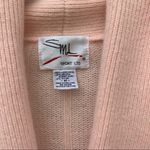 Vintage 90s pastel pink double breasted cardigan sweater smoking jacket MEDIUM Photo 3