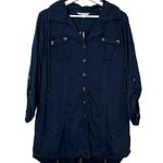 CAbi Women’s Chambray Button Up Tunic Length Top Dark Blue Size Medium Photo 0