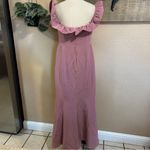 WAYF  Dusty Rose Cold Shoulder Ruffle Gown | Size Large Photo 8