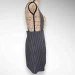 Forever 21 CONTEMPORARY Gray Mini Skirt & Suspenders With White Pinstripes | EUC Photo 3