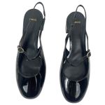 Mango Patent Leather Effect Slingback Mary Jane Pump Black Size 40 Photo 3