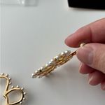 Lele Sadoughi  Gold Floral Earrings with Pearl Accents Photo 9