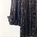 Coldwater Creek Black Velvet Burnout Sequin Accent Top Size XS Party Sparkles Photo 2
