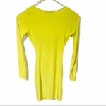 Missguided Misguided Size 6 Yellow Exposed Front Lace Up Long Sleeve Bodycon Dress Photo 5